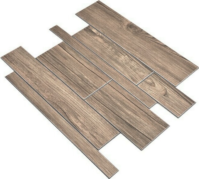 autoadhesivo paneles de pared aspecto madera marrón cocina salpicadero azulejo backsplash