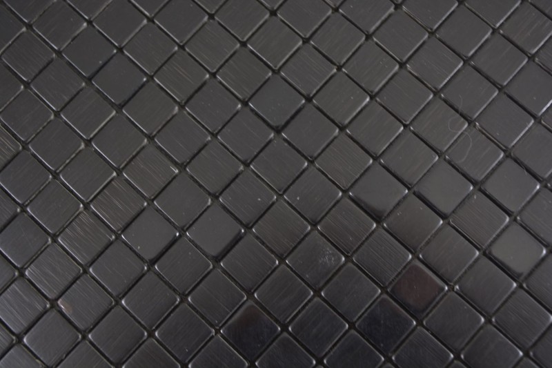autoadhesivo metal look aluminio negro mate/brillante cepillado azulejo backsplash pared cocina MOS200-L1B