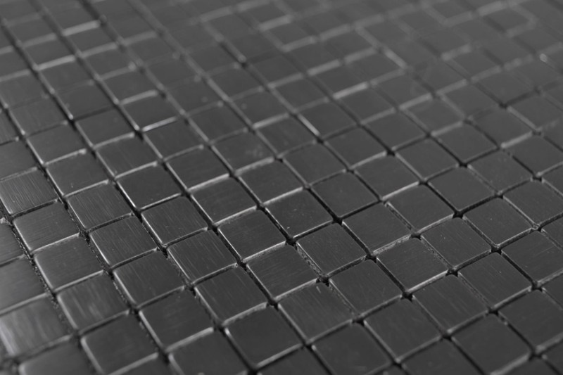 autoadhesivo metal look aluminio negro mate/brillante cepillado azulejo backsplash pared cocina MOS200-L1B