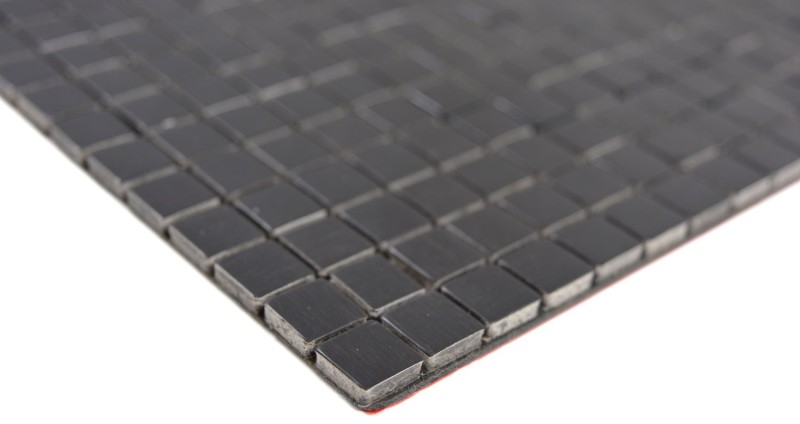 autoadhesivo metal look aluminio negro mate/brillante cepillado azulejo backsplash pared cocina MOS200-L1B
