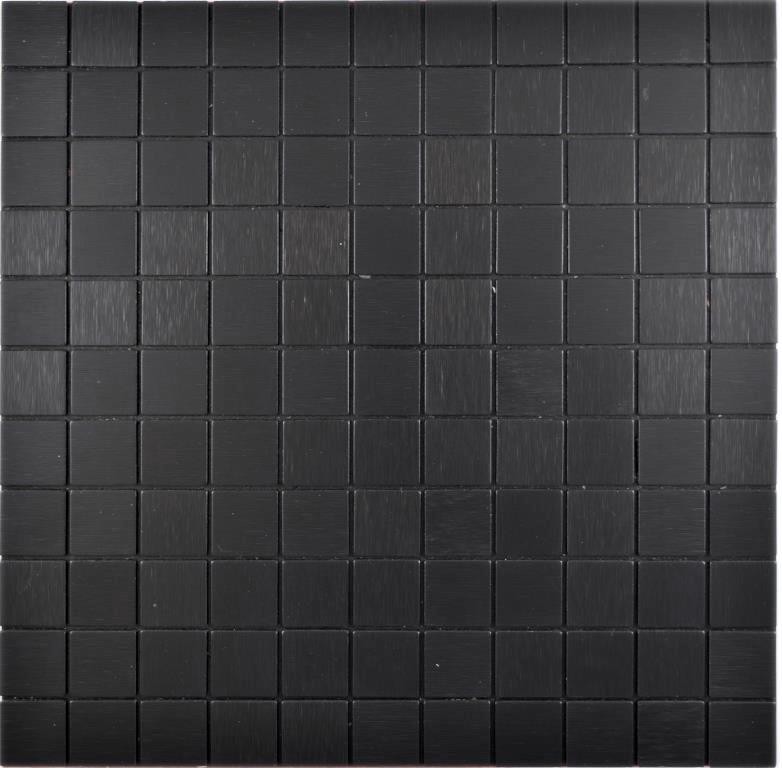 azulejo mosaico autoadhesivo metal aluminio negro antracita mate cepillado Azulejo protector contra salpicaduras cocina MOS200-L3B