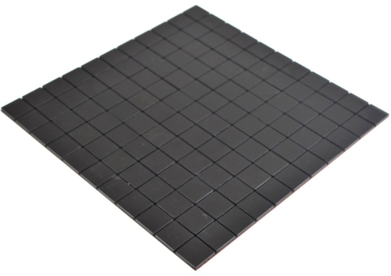 azulejo mosaico autoadhesivo metal aluminio negro antracita mate cepillado Azulejo protector contra salpicaduras cocina MOS200-L3B
