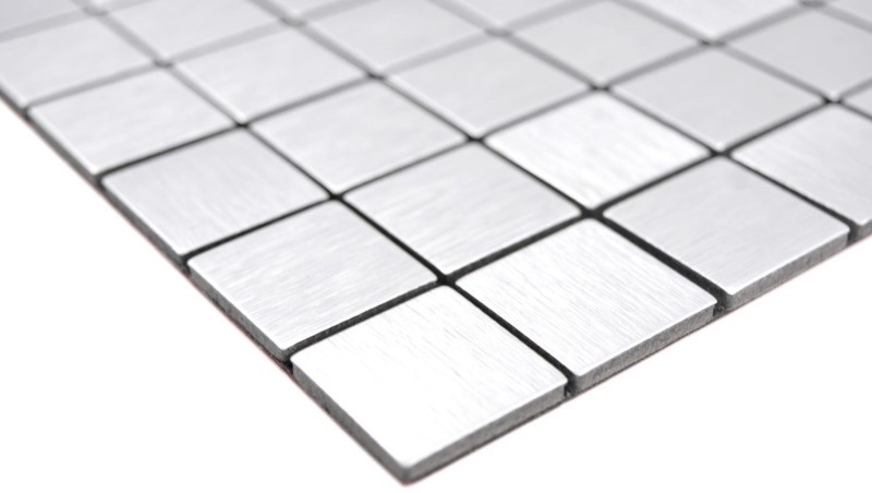 mosaico plateado autoadhesivo de aluminio para salpicaduras de cocina MOS200-L7S