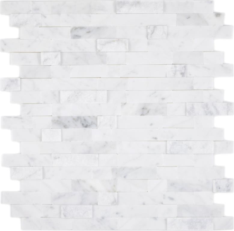 mosaico compuesto autoadhesivo tiras de piedra natural blanco con Carrara mirada azulejo backsplash pared de la cocina mirada MOS200-M22