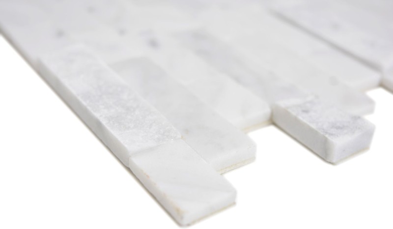 mosaico compuesto autoadhesivo tiras de piedra natural blanco con Carrara mirada azulejo backsplash pared de la cocina mirada MOS200-M22