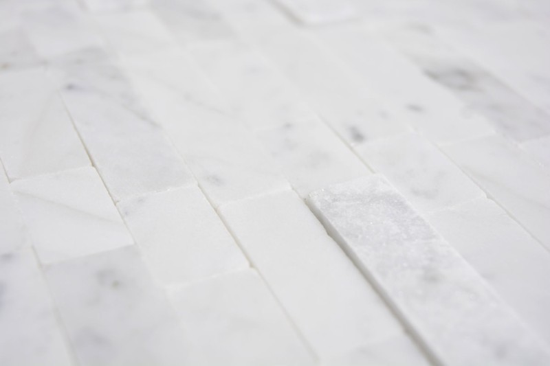 mosaico compuesto autoadhesivo tiras de piedra natural blanco con Carrara mirada azulejo backsplash pared de la cocina mirada MOS200-M22