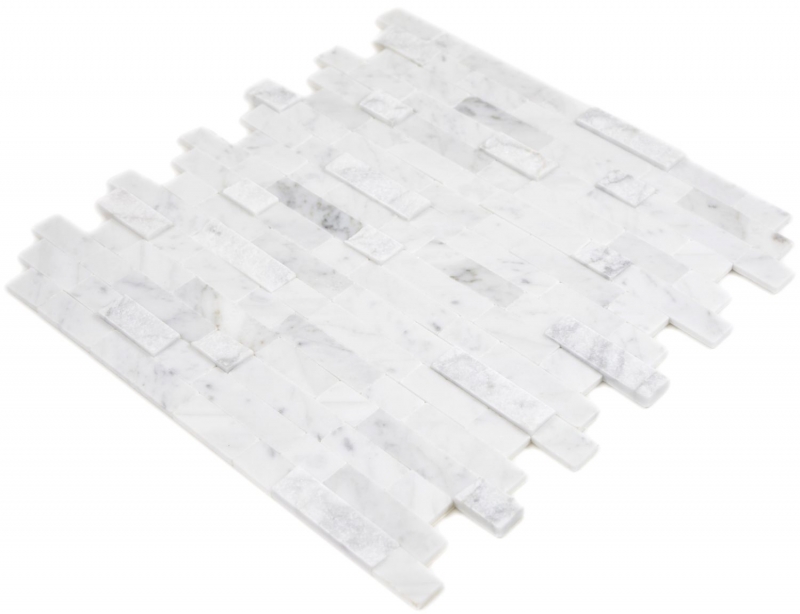 mosaico compuesto autoadhesivo tiras de piedra natural blanco con Carrara mirada azulejo backsplash pared de la cocina mirada MOS200-M22