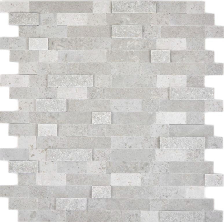 mosaico compuesto autoadhesivo tiras piedra natural gris azulejo backsplash cocina pared look MOS200-M32