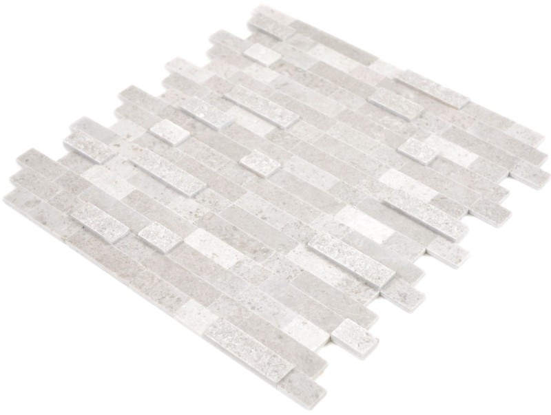 mosaico compuesto autoadhesivo tiras piedra natural gris azulejo backsplash cocina pared look MOS200-M32