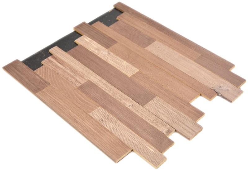 autoadhesivo paneles de madera real compuesto beige marrón HSC madera pared azulejos backsplash cocina splashback MOS170-PW1