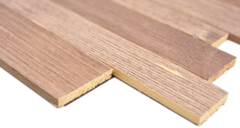 autoadhesivo paneles de madera real compuesto beige marrón HSC madera pared azulejos backsplash cocina splashback MOS170-PW1