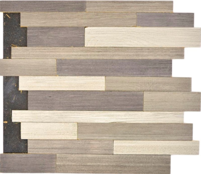 autoadhesivo paneles de madera real compuesto gris beige HSC madera pared azulejos backsplash cocina splashback MOS170-PW3