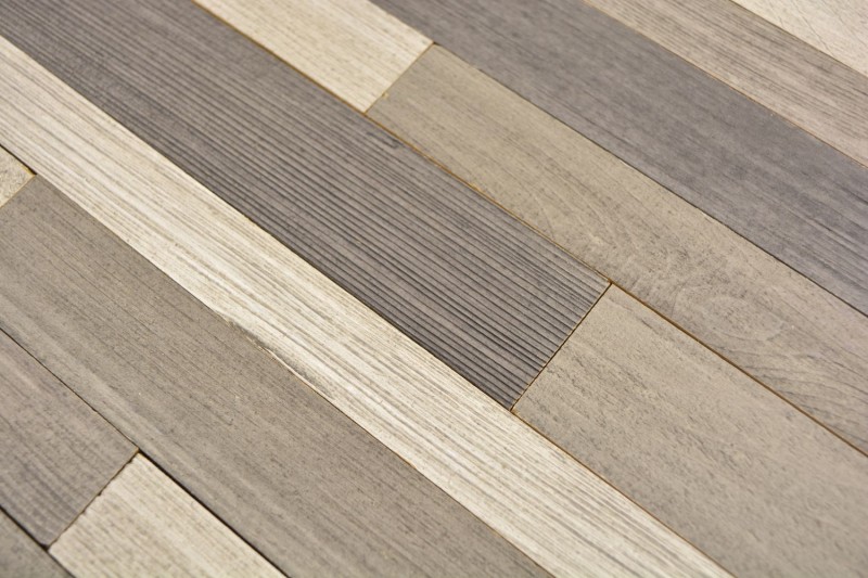 autoadhesivo paneles de madera real compuesto gris beige HSC madera pared azulejos backsplash cocina splashback MOS170-PW3