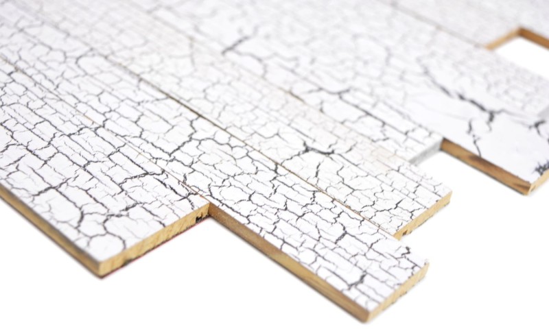autoadhesivo vintage paneles de madera real compuesto blanco viejo HSC madera pared azulejos backsplash cocina splashback MOS170-PW5