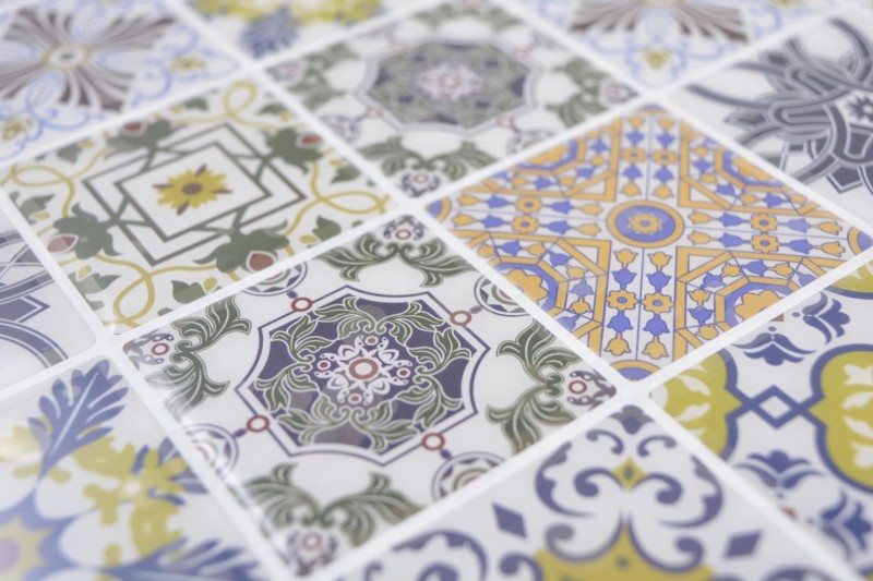 mosaico autoadhesivo película retro vintage casa de campo estilo vinilo adornos azulejo backsplash cocina
