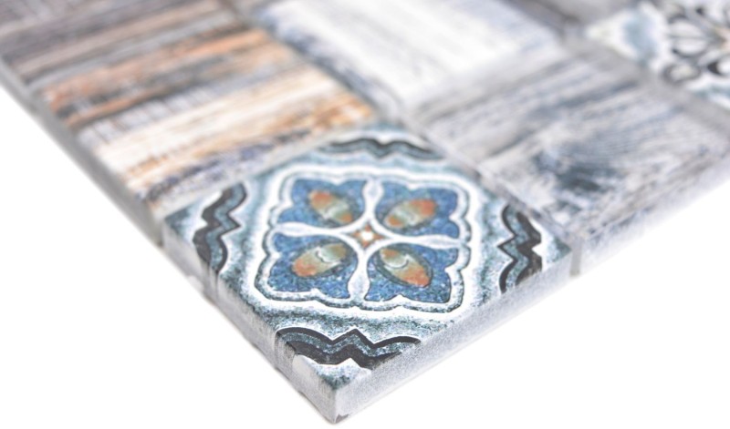 Mosaico azulejo patchwork azul gris efecto madera azulejo backsplash cocina splashback MOS160-w400