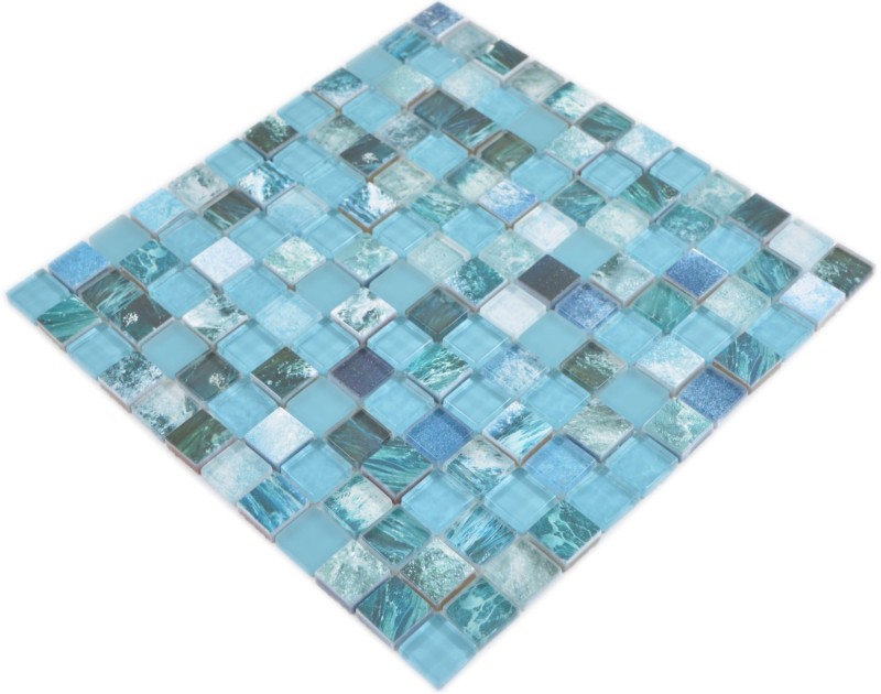 Azulejos de mosaico de mosaico de vidrio Arts and Crafts verde azul Océano pared azulejo backsplash cocina ducha baño MOS74-0605