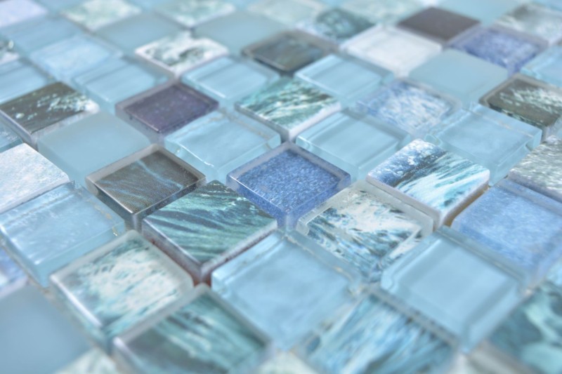 Azulejos de mosaico de mosaico de vidrio Arts and Crafts verde azul Océano pared azulejo backsplash cocina ducha baño MOS74-0605