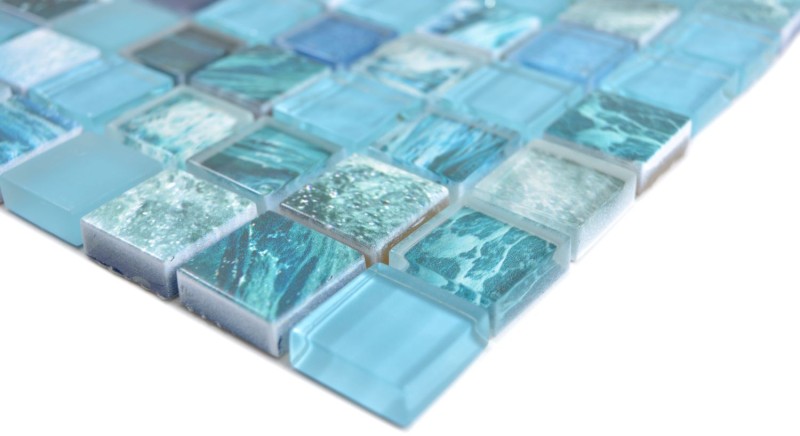 Azulejos de mosaico de mosaico de vidrio Arts and Crafts verde azul Océano pared azulejo backsplash cocina ducha baño MOS74-0605