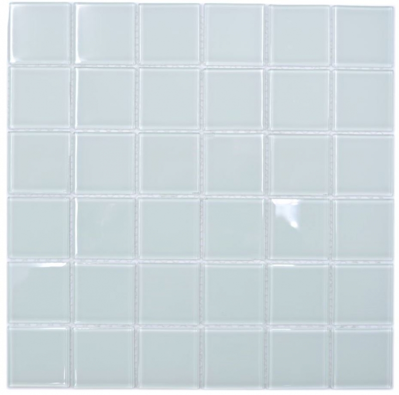 Mosaico de vidrio blanco tinte verde mosaico azulejo pared azulejo backsplash cocina ducha baño MOS78-0101_f