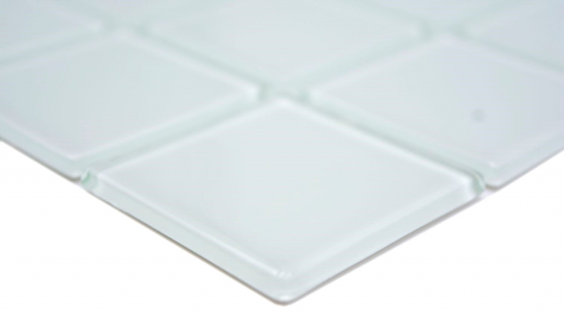 Mosaico de vidrio blanco tinte verde mosaico azulejo pared azulejo backsplash cocina ducha baño MOS78-0101_f