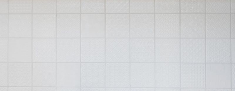 Muestra de mano retro vintage mosaico azulejo cerámica blanco Spirit blanco MOS22B-0104_m