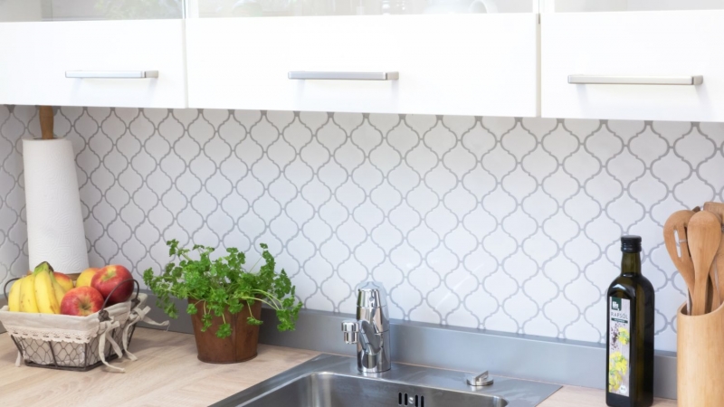 Muestra de mano retro vintage mosaico azulejo cerámica florentino blanco brillante MOS13-1WG_m