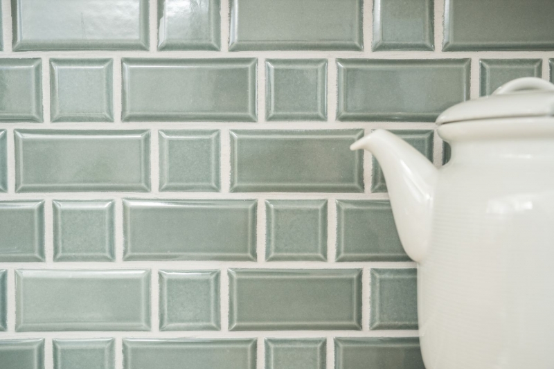 Muestra de mano Metro Subway mosaico azulejo cerámica azulejo backsplash cocina pared gasolina MOS26WM-0218_m