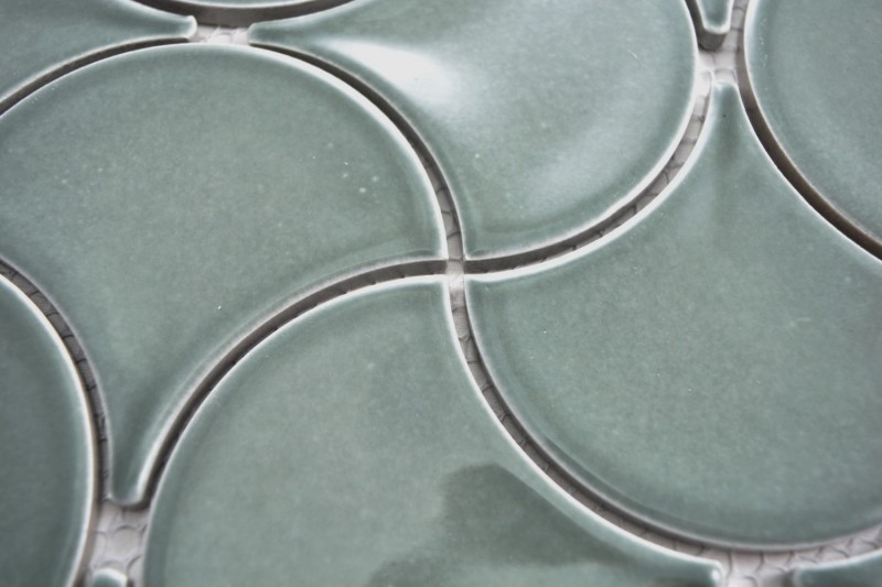 Muestra de mano mosaico azulejo cerámica ventilador gasolina brillante onda pared azulejo baño MOS13-FSW18_m