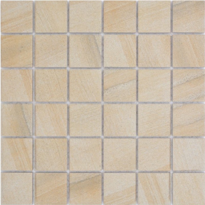 Muestra de mano mosaico azulejo piedra natural aspecto beige estructura baño azulejo backsplash MOS16-AISO98_m