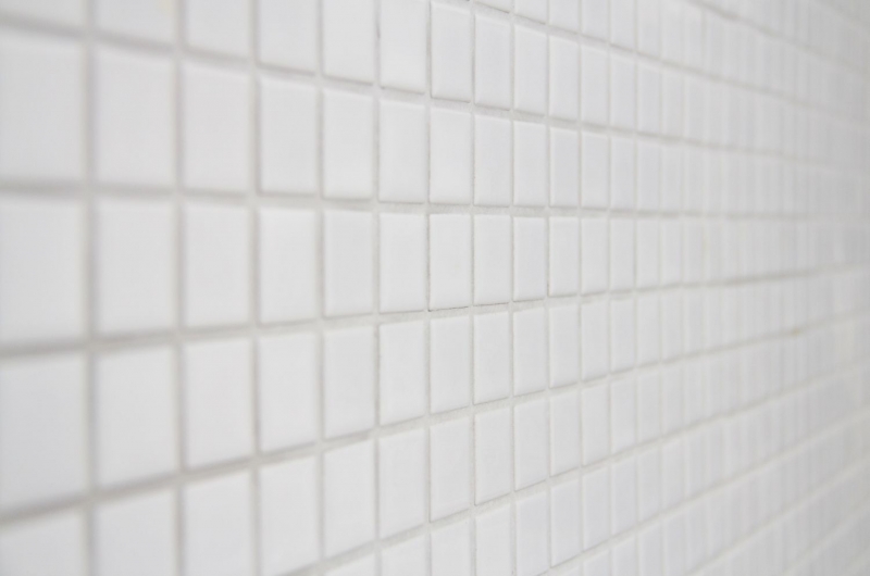 Muestra de mano mosaico azulejo cerámica BLANCO GLOSSY pared azulejo backsplash cocina ducha MOS18-0102_m