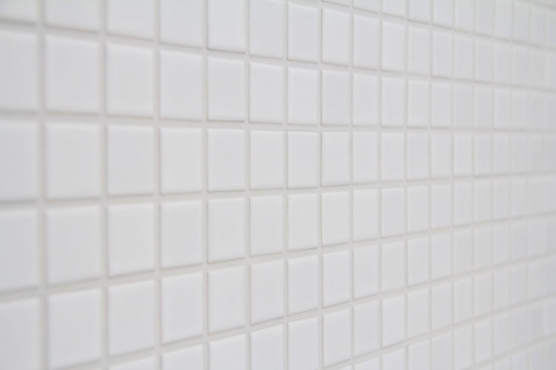 Muestra de mano mosaico azulejo cerámica BLANCO MATT pared azulejo backsplash cocina baño ducha MOS18-0111_m