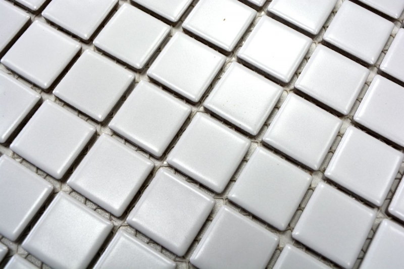 Muestra de mano mosaico azulejo cerámica BLANCO MATT pared azulejo backsplash cocina baño ducha MOS18-0111_m