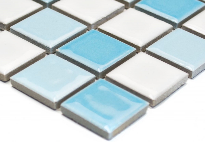 Muestra de mano piscina mosaico mosaico azulejo cerámica azul blanco brillante pared de ducha MOS18-0407_m