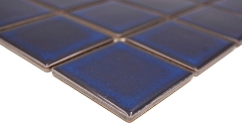 Muestra de mano mosaico azulejo cerámica azul cobalto azul oscuro brillante backsplash MOS14-0405_m