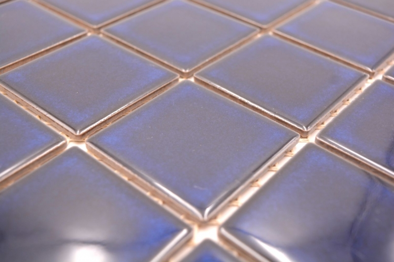 Muestra de mano mosaico azulejo cerámica azul cobalto azul oscuro brillante backsplash MOS14-0405_m