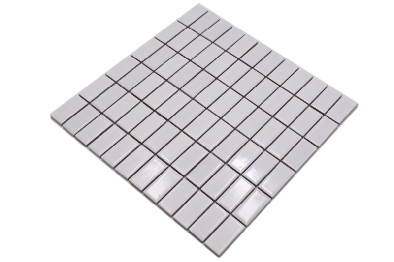 Muestra de mano mosaico azulejo cerámica barras blanco brillante azulejo backsplash cocina MOS24B-0101_m