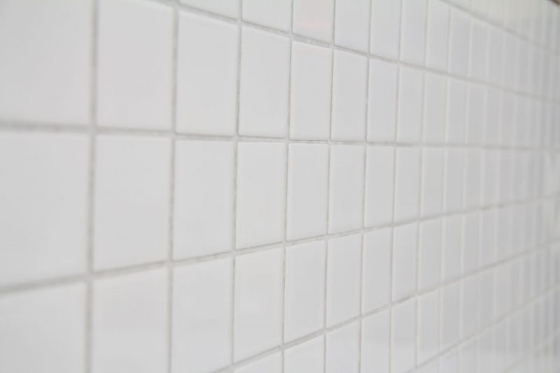 Muestra de mano mosaico azulejo cerámica blanco brillante azulejo espejo baño pared MOS16B-0101_m