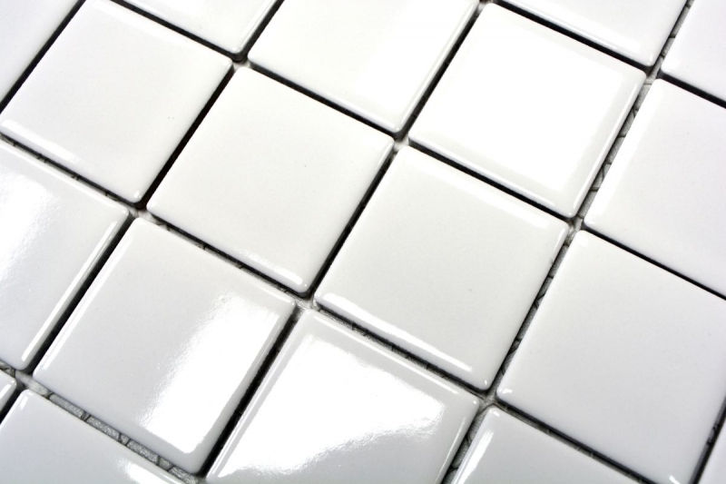 Muestra de mano mosaico azulejo cerámica blanco brillante azulejo espejo baño pared MOS16B-0101_m