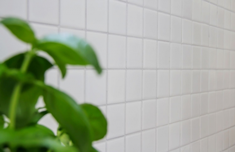 Muestra de mano mosaico azulejo cerámica blanco mate azulejo espejo baño pared MOS16B-0111_m