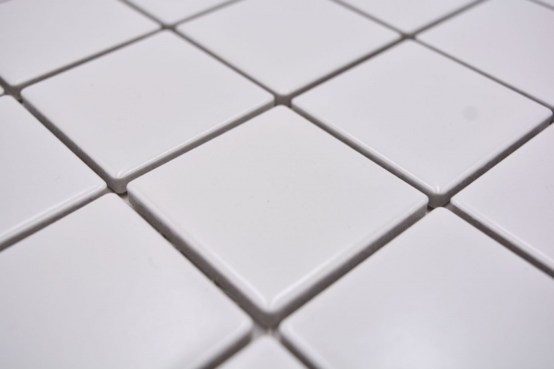 Muestra de mano mosaico azulejo cerámica blanco mate azulejo espejo baño pared MOS16B-0111_m