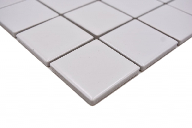 Muestra de mano mosaico azulejo cerámica blanco mate azulejo espejo baño pared MOS16B-0111_m