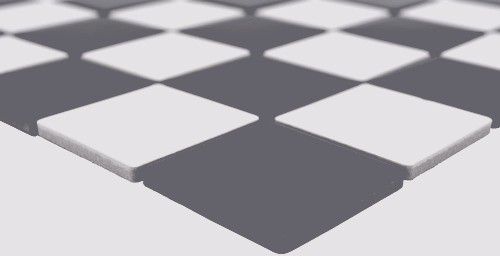 Muestra de mano mosaico azulejo cerámica blanco negro mate tablero de ajedrez azulejo backsplash MOS16-CD202_m