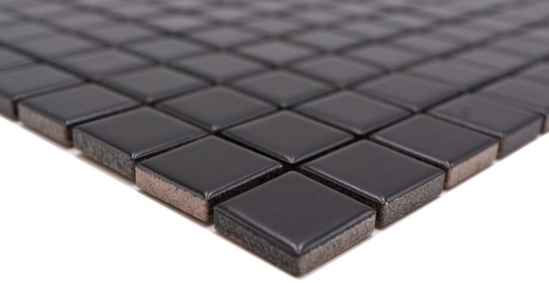 Muestra de mano mosaico azulejo cerámica negro mate azulejo backsplash cocina splashback MOS18D-0311_m