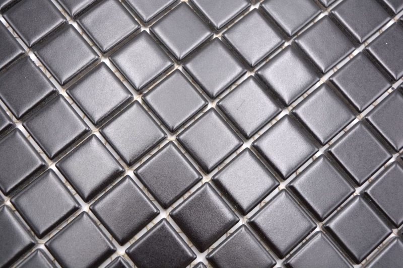 Muestra de mano mosaico azulejo cerámica negro mate azulejo backsplash cocina splashback MOS18D-0311_m