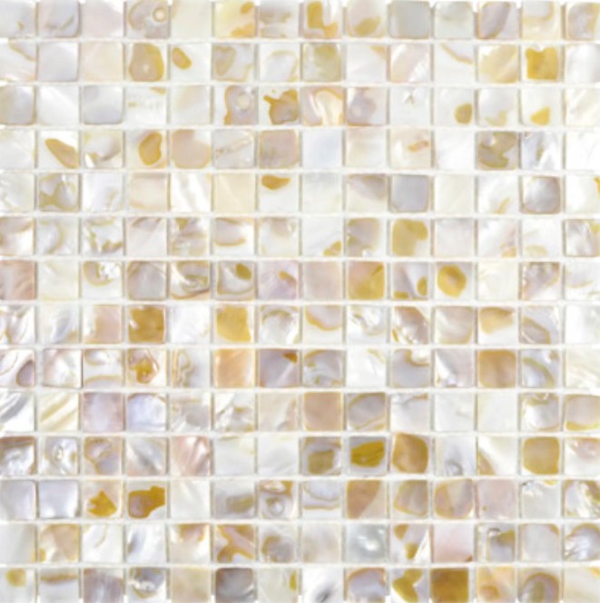 Muestra de mano azulejo mosaico concha beige claro azulejo de pared azulejo de baño MOS150-SM203_m