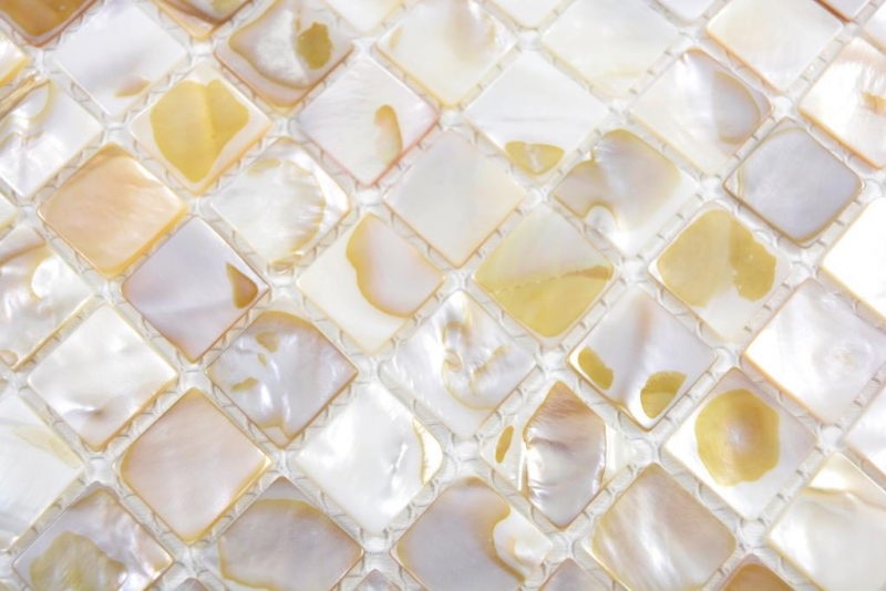 Muestra de mano azulejo mosaico concha beige claro azulejo de pared azulejo de baño MOS150-SM203_m