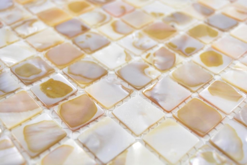 Muestra de mano azulejo mosaico concha beige claro azulejo de pared azulejo de baño MOS150-SM203_m