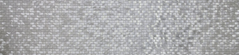 Muestra de mano mosaico azulejo aluminio plata Ladrillo aluminio alu Azulejo backsplash cocina MOS48-0204_m