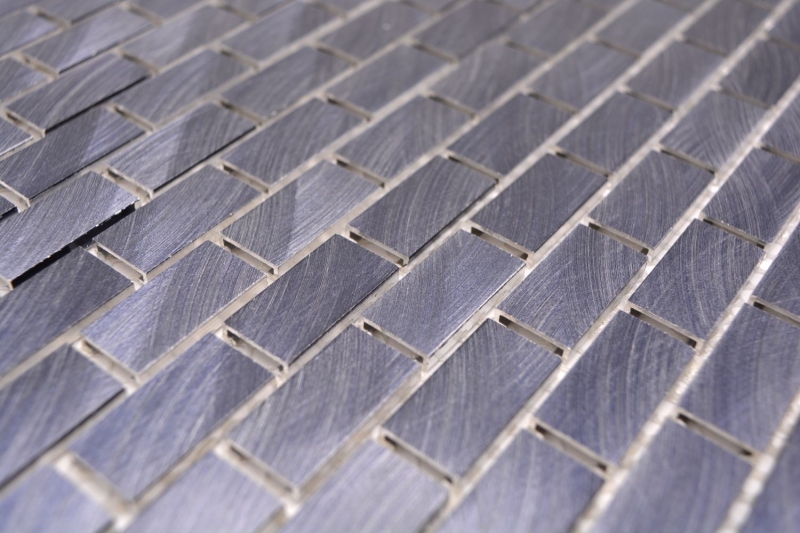 Muestra de mano mosaico azulejo aluminio ladrillo aluminio negro azulejo backsplash cocina MOS48-0304_m
